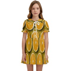 Oranges Slices  Pattern Kids  Sweet Collar Dress by artworkshop