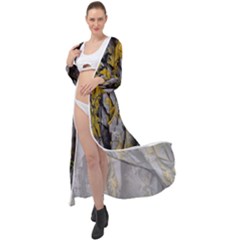 Rock Wall Crevices Geology Pattern Shapes Texture Maxi Chiffon Beach Wrap by artworkshop