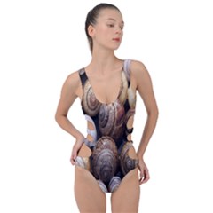 Snail Shells Pattern Arianta Arbustorum Side Cut Out Swimsuit by artworkshop