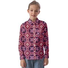 Abstract-background-motif Kids  Long Sleeve Shirt by nateshop