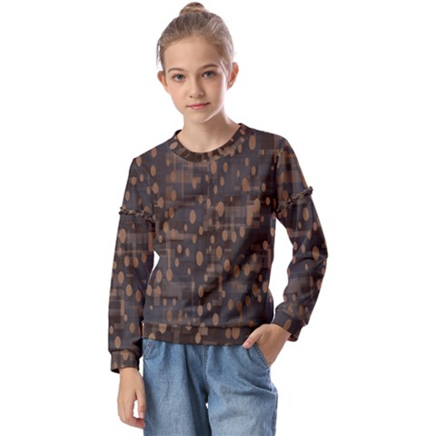 Abstract Dots Kids  Long Sleeve Tee With Frill  by nateshop