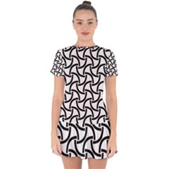 Background-black White Drop Hem Mini Chiffon Dress by nateshop