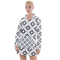 Black-white Women s Long Sleeve Casual Dress by nateshop