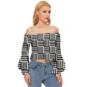 Basket Off Shoulder Flutter Bell Sleeve Top View3