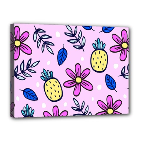 Flowers Purple Canvas 16  X 12  (stretched) by nateshop