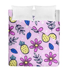 Flowers Purple Duvet Cover Double Side (full/ Double Size) by nateshop