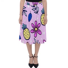 Flowers Purple Classic Midi Skirt by nateshop