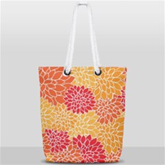 Background Colorful Floral Full Print Rope Handle Tote (small) by artworkshop