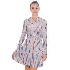 Floral Branches Plant Drawing Long Sleeve Panel Dress by artworkshop