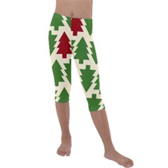  Christmas Trees Holiday Kids  Lightweight Velour Capri Leggings  by artworkshop