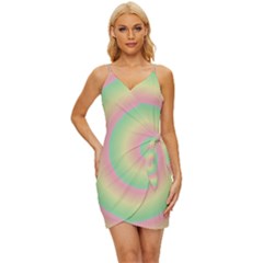 Spiral Wrap Tie Front Dress by nateshop