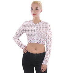 Pattern Christmas Pattern Red Stars Long Sleeve Cropped Velvet Jacket by Sapixe