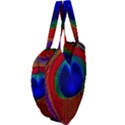 Peacock Plumage Fearher Bird Pattern Giant Heart Shaped Tote View4