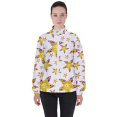 Isolated Transparent Starfish Women s High Neck Windbreaker by Sapixe