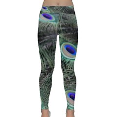 Plumage Peacock Feather Colorful Classic Yoga Leggings by Sapixe