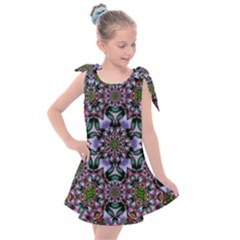 Tropical Blooming Forest With Decorative Flowers Mandala Kids  Tie Up Tunic Dress by pepitasart