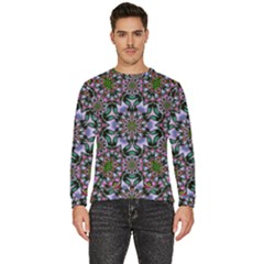 Tropical Blooming Forest With Decorative Flowers Mandala Men s Fleece Sweatshirt by pepitasart