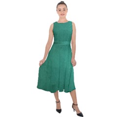 Background-green Midi Tie-back Chiffon Dress by nateshop