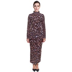 Coffee-beans Turtleneck Maxi Dress by nateshop