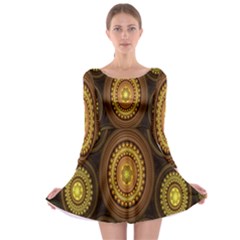 Fractal Long Sleeve Skater Dress by nateshop