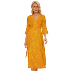 Background-yellow Midsummer Wrap Dress by nateshop