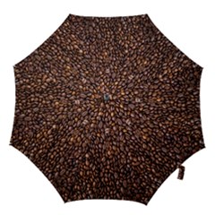 Coffee Beans Food Texture Hook Handle Umbrellas (small) by artworkshop