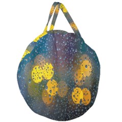 Bokeh Raindrops Window  Giant Round Zipper Tote by artworkshop