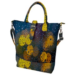 Bokeh Raindrops Window  Buckle Top Tote Bag by artworkshop