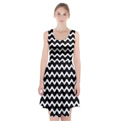 Wave-black White Racerback Midi Dress by nateshop