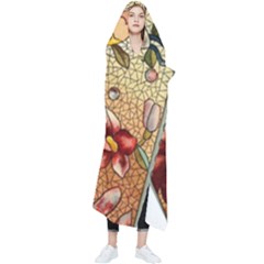 Flower Cubism Mosaic Vintage Wearable Blanket by Jancukart