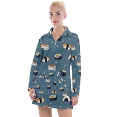 Sushi Pattern Women s Long Sleeve Casual Dress by Jancukart