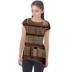 Books Bookcase Old Books Historical Cap Sleeve High Low Top by Amaryn4rt