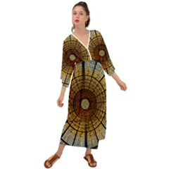 Barcelona Stained Glass Window Grecian Style  Maxi Dress by Amaryn4rt