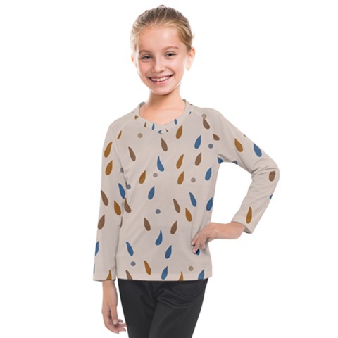 Raindrops Water Drops Pattern Kids  Long Mesh Tee by Amaryn4rt