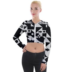 Abstract Art Artistic Artwork Long Sleeve Cropped Velvet Jacket by Amaryn4rt