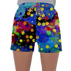 Blobs Dots Abstract Art Waves Sleepwear Shorts by Amaryn4rt