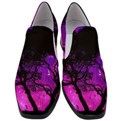 Tree Men Space Universe Surreal Women Slip On Heel Loafers by Amaryn4rt