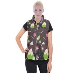 Wallpaper Floral Background Women s Button Up Vest by Amaryn4rt