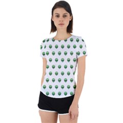 Aliens Ufo Fantasy Pattern Back Cut Out Sport Tee by Wegoenart