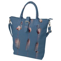 Flamingo Birds Plumage Sea Water Animal Exotic Buckle Top Tote Bag by artworkshop