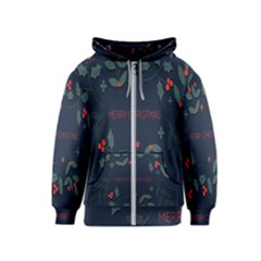 Merry Christmas Holiday Pattern  Kids  Zipper Hoodie by artworkshop