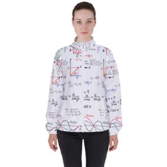 Math Formula Pattern Women s High Neck Windbreaker by Wegoenart