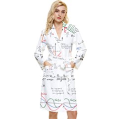 Math Formula Pattern Long Sleeve Velour Robe by Wegoenart