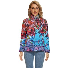 Graffiti-wall-mural-painting-arts Women s Puffer Bubble Jacket Coat by Simbadda