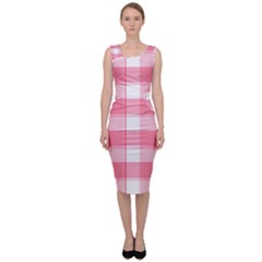 Pink And White Plaids Sleeveless Pencil Dress by ConteMonfrey