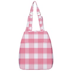 Pink And White Plaids Center Zip Backpack by ConteMonfrey