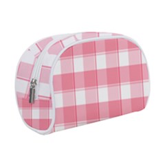 Pink And White Plaids Make Up Case (small) by ConteMonfrey