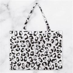 Black And White Leopard Print Jaguar Dots Medium Tote Bag by ConteMonfrey