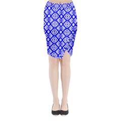 Portuguese Tiles Vibes Plaids Midi Wrap Pencil Skirt by ConteMonfrey