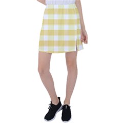 White And Yellow Plaids Tennis Skirt by ConteMonfrey